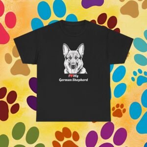 I love my German Shepherd! Bold design on a unisex heavy cotton tee. Comfortable & durable, perfect for GSD lovers.
