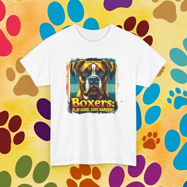 Play Hard, Lover Harder Boxer Dog Lovers Unisex Heavy Cotton Tee, Dog Lover Shirt, Boxer Dog Owner Gift, Pet Parent Tee, Animal Lover Top - Image 3