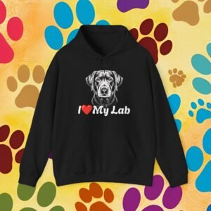 I love my Lab! Charming design on a unisex heavy blend hooded sweatshirt. Cozy, comfortable & durable, perfect for Labrador lovers.
