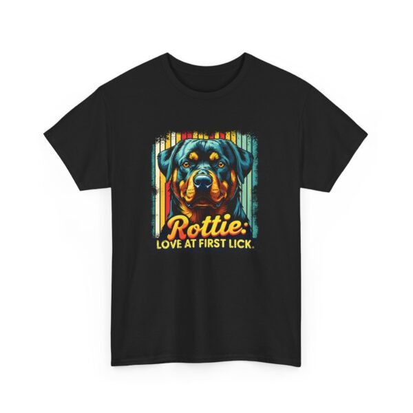Rottie: Love at first lick. Unisex Tee, Dog Lover Gift, Pet Owner Shirt, Cute Puppy Graphic Top, Animal Print Apparel - Image 3