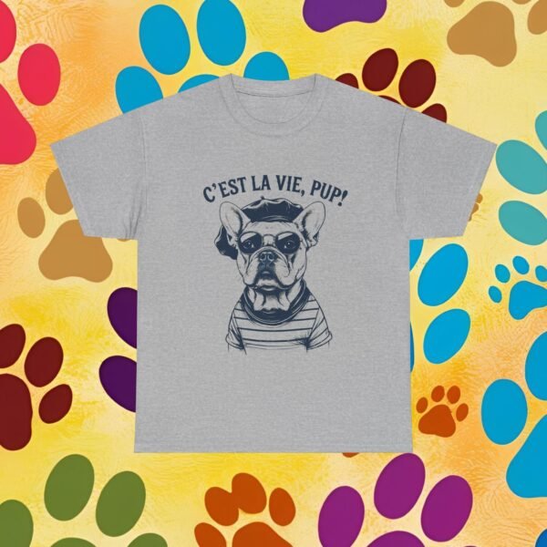C'est La Vie Unisex Tee, French Bulldog Fun Shirt, Pup Lover Gift, Dog Graphic Top, Cute Animal Apparel - Image 13