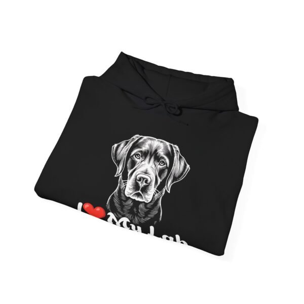 I love my Lab! Charming design on a unisex heavy blend hooded sweatshirt. Cozy, comfortable & durable, perfect for Labrador lovers. - Image 4