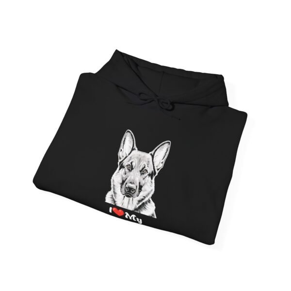 I love my German Shepherd! Bold design on a unisex heavy blend hooded sweatshirt. Cozy, comfortable & durable, perfect for GSD lovers - Image 4